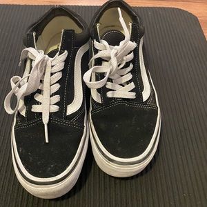 Old Skool Vans black and white. size 7.5 women